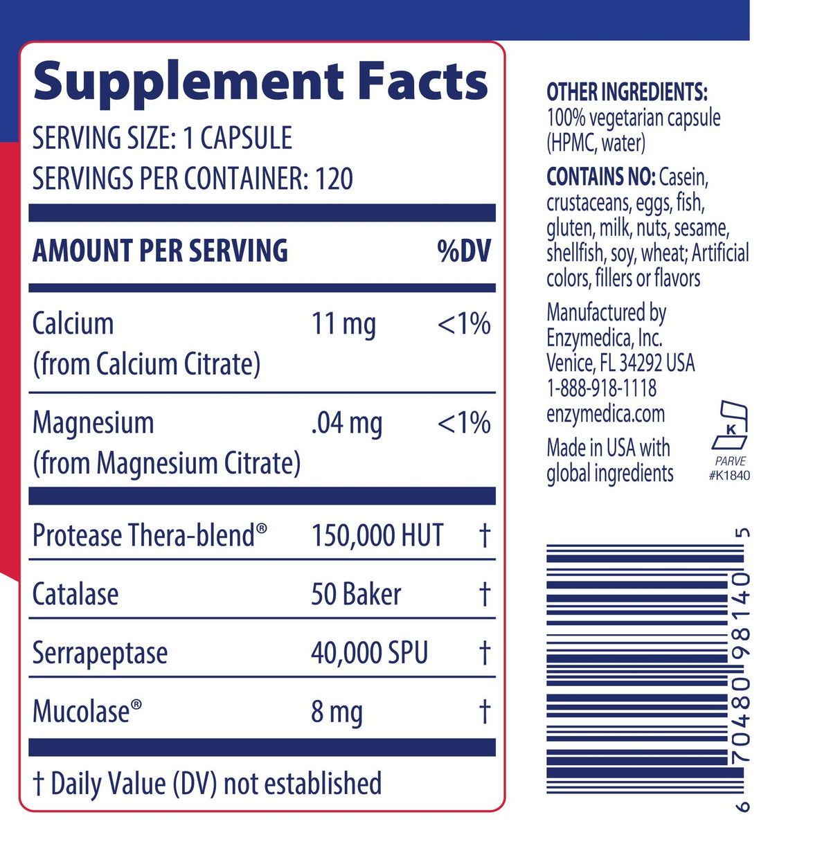 Enzymedica Enzyme Defense 120 Capsule