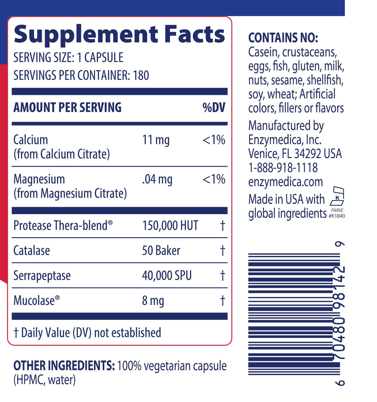 Enzymedica Immune Defense 180 Capsule