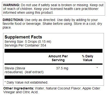 Kal Sure Stevia Extract - Coconut 1.8 oz Liquid