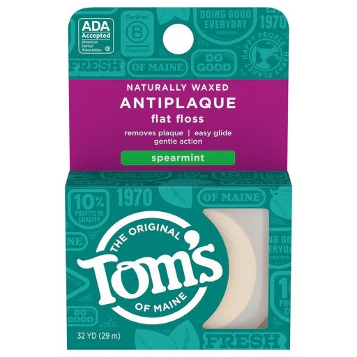 Tom's Of Maine Floss Flat-Anti Plaque Spearmint 32yd 32 yd String