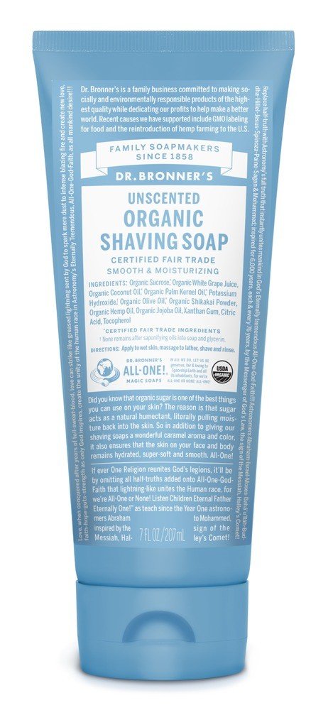Dr. Bronner's Organic Shaving Soap Unscented 7 oz Gel