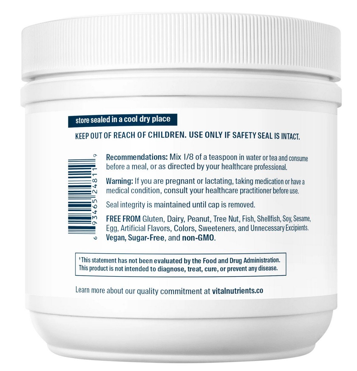 Vital Nutrients DGL 4 oz Powder