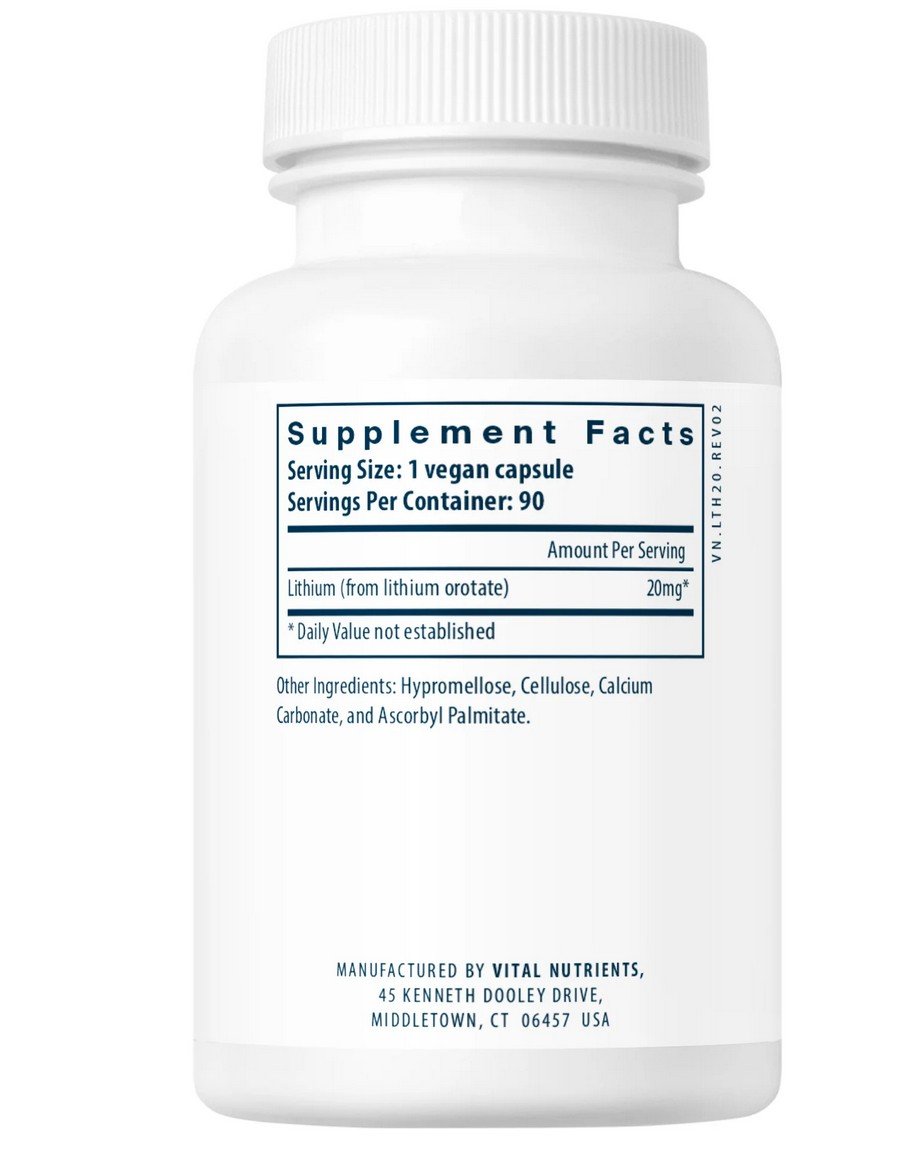 Vital Nutrients Lithium (orotate) 20 mg 90 Capsule