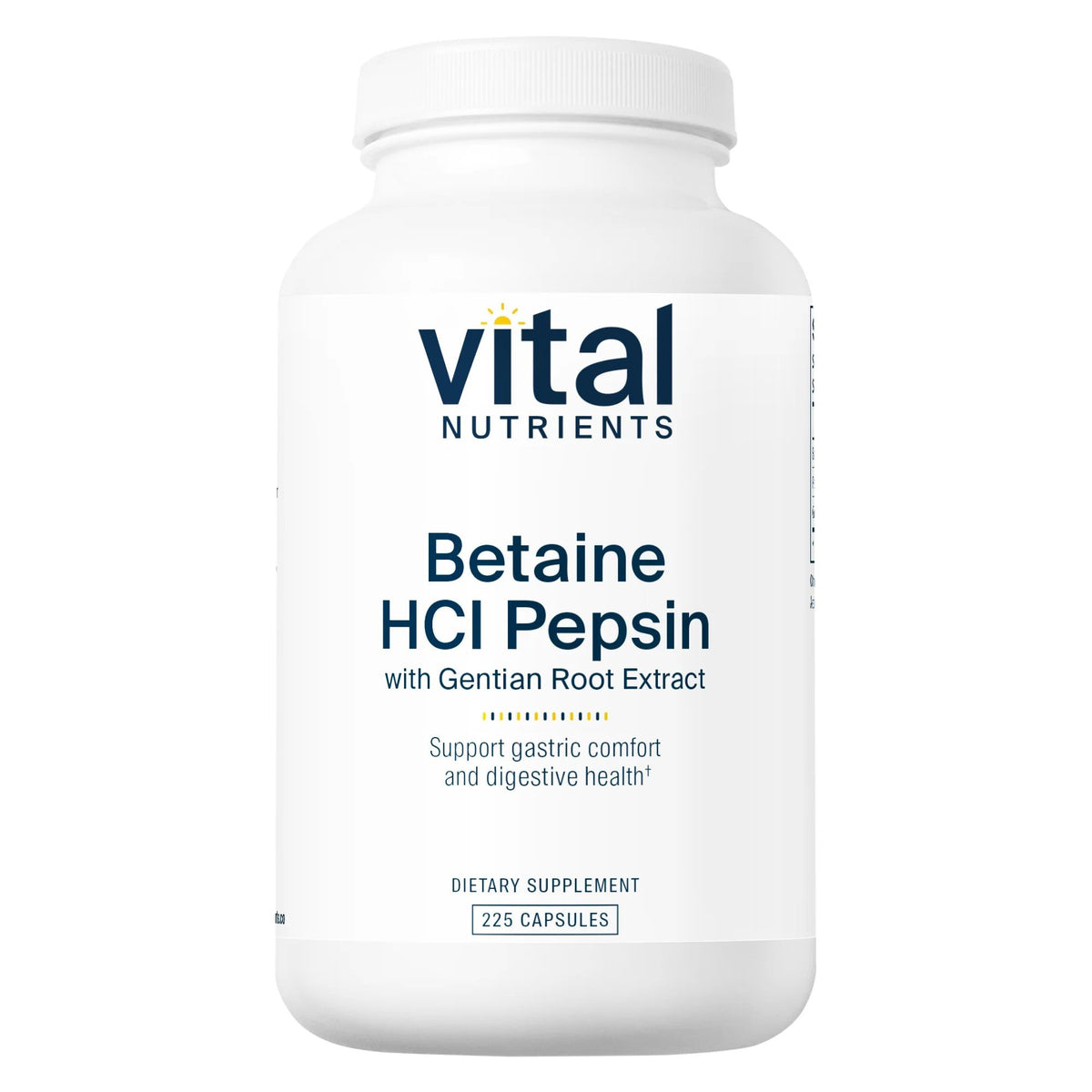 Vital Nutrients Betaine HCL & Pepsin 225 Capsule