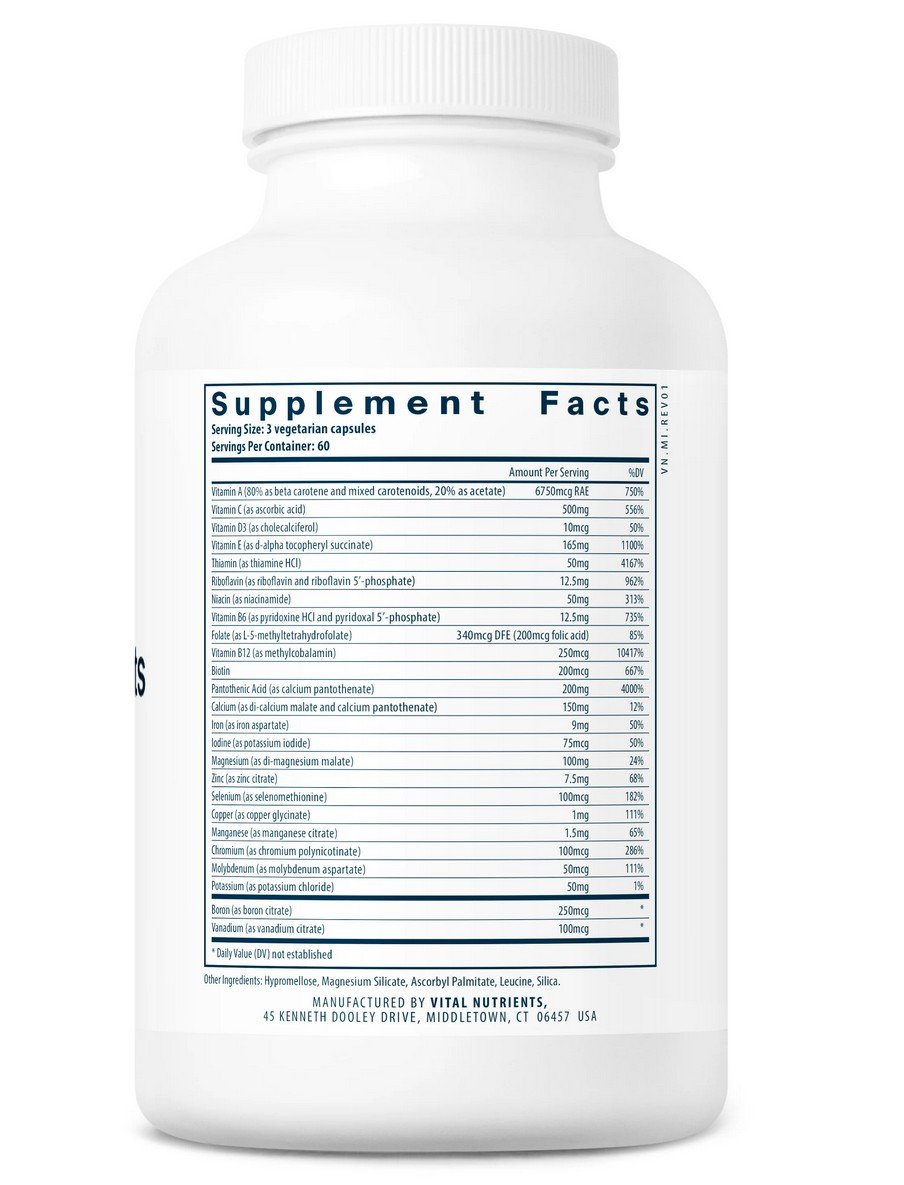 Vital Nutrients Multi Iron and Iodine 180 Capsule