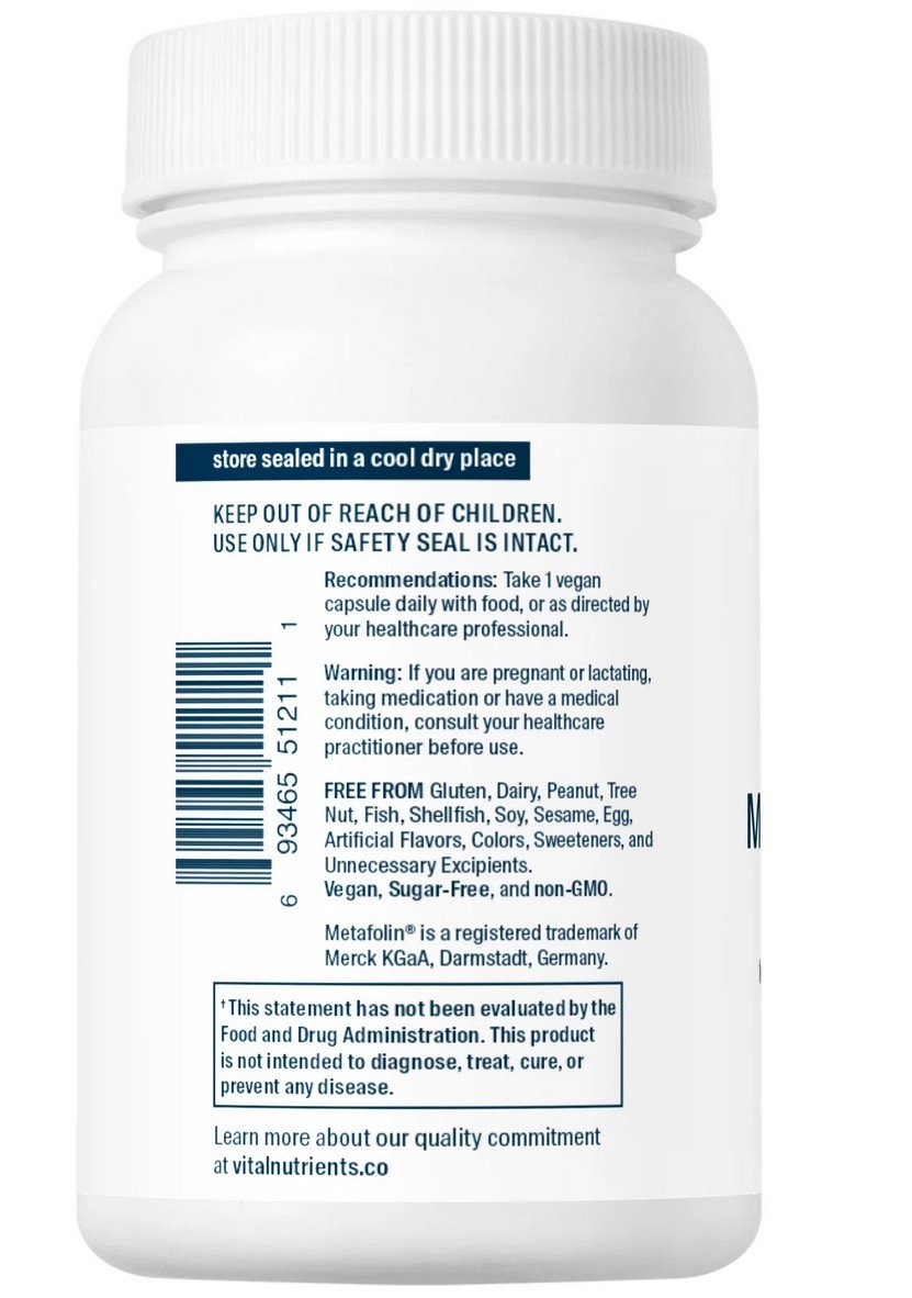 Vital Nutrients Vitamin B12 Methyl Folate 100 VegCap