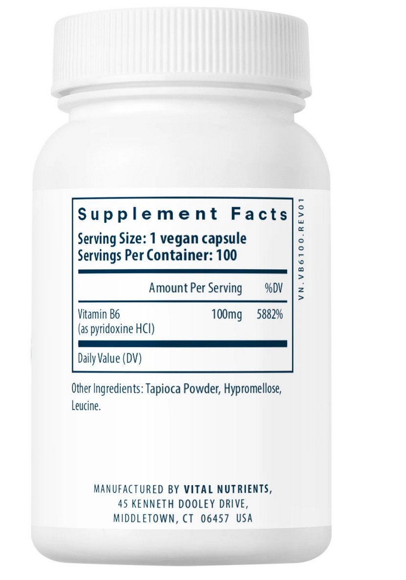 Vital Nutrients Vitamin B6 100 mg 100 VegCap