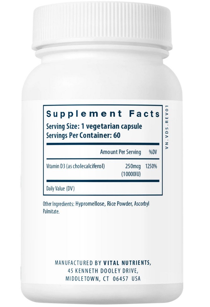 Vital Nutrients Vitamin D3 10,000 IU 60 Capsule