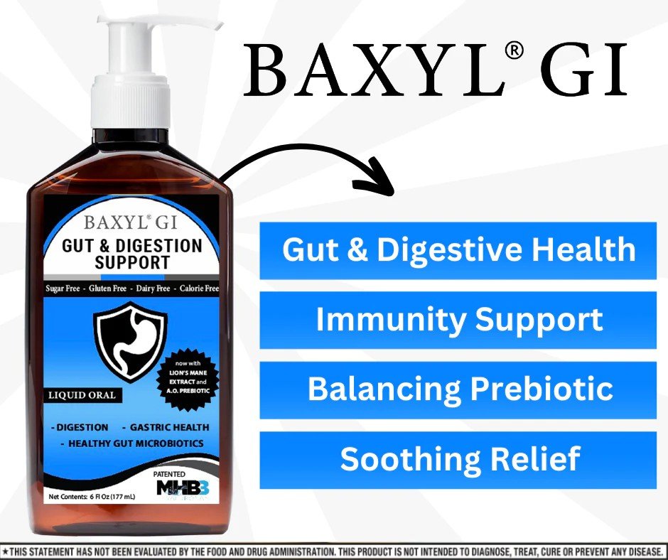 Cogent Solutions Group Baxyl GI-Gut &amp; Digestive Support - Hyaluronic Acid, AO, &amp; Lion&#39;s Mane 6 fl oz Liquid