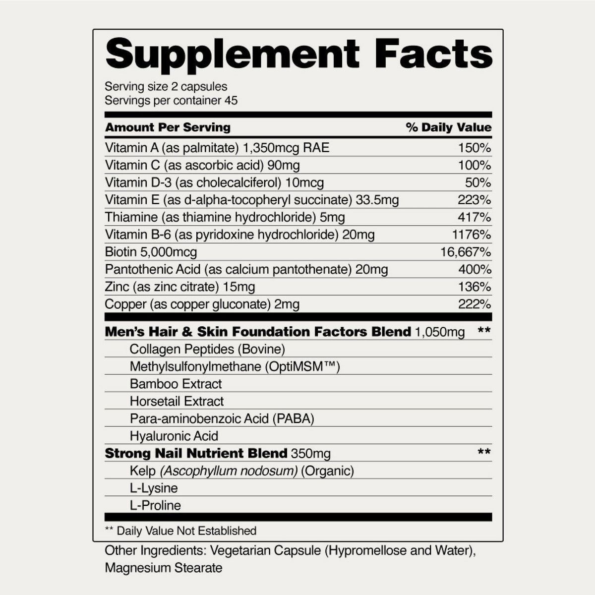 Snap Supplements Men's Hair Tonic - Hair & Beard 90 Capsule