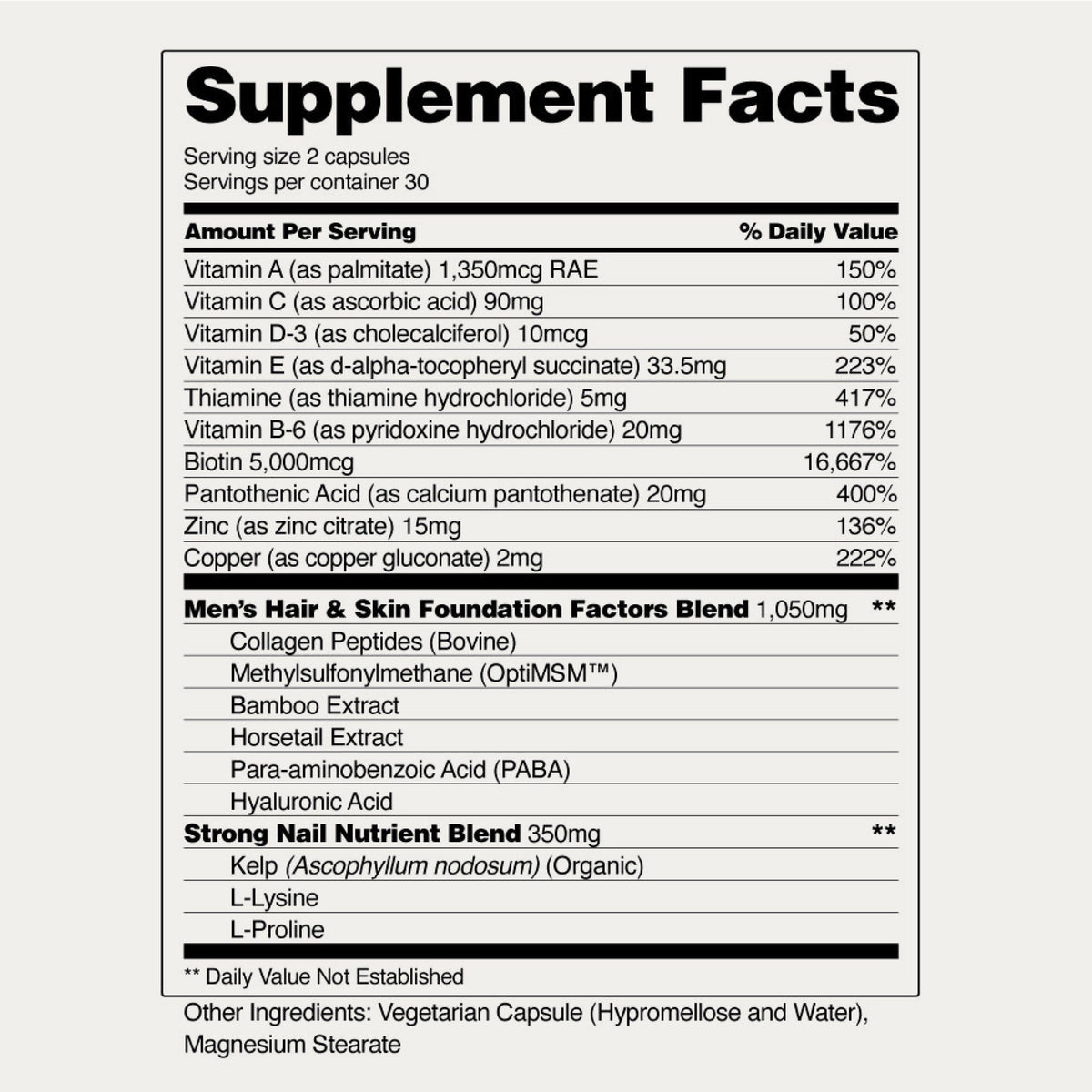 Snap Supplements Men's Hair Tonic - Hair & Beard 60 Capsule