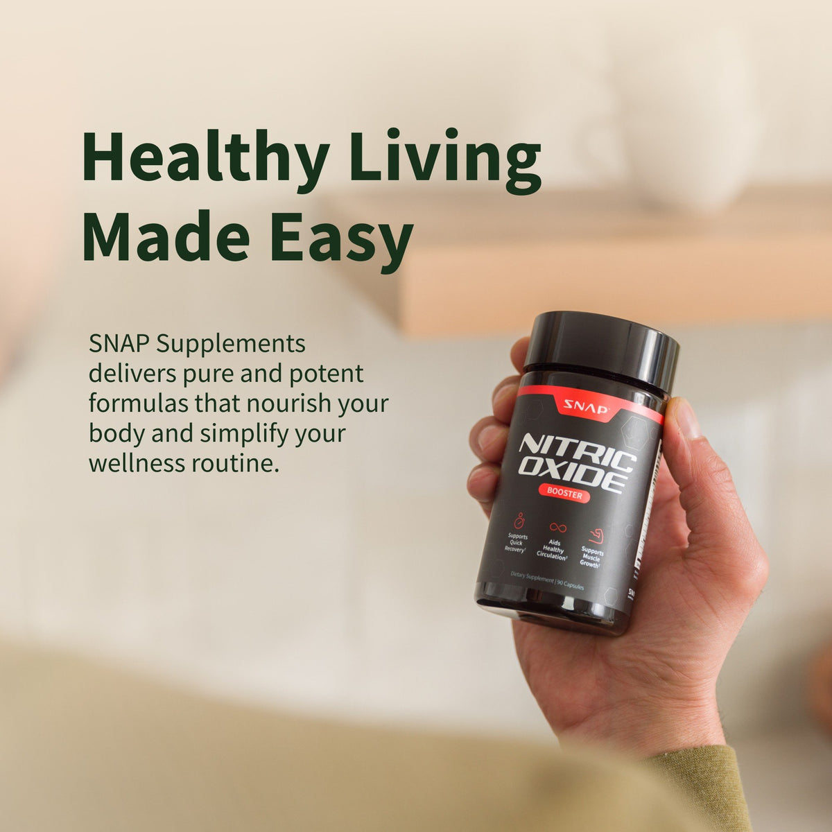 Snap Supplements Nitric Oxide Booster 90 Capsule