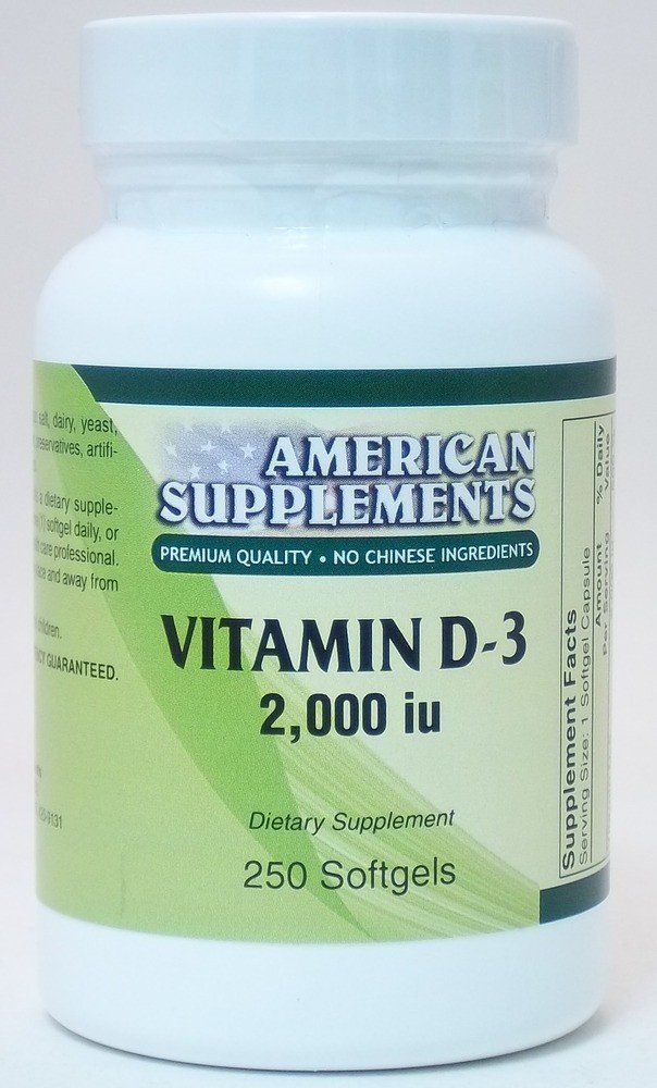 American Supplements Vitamin D-3 2,000 IU 250 Softgel