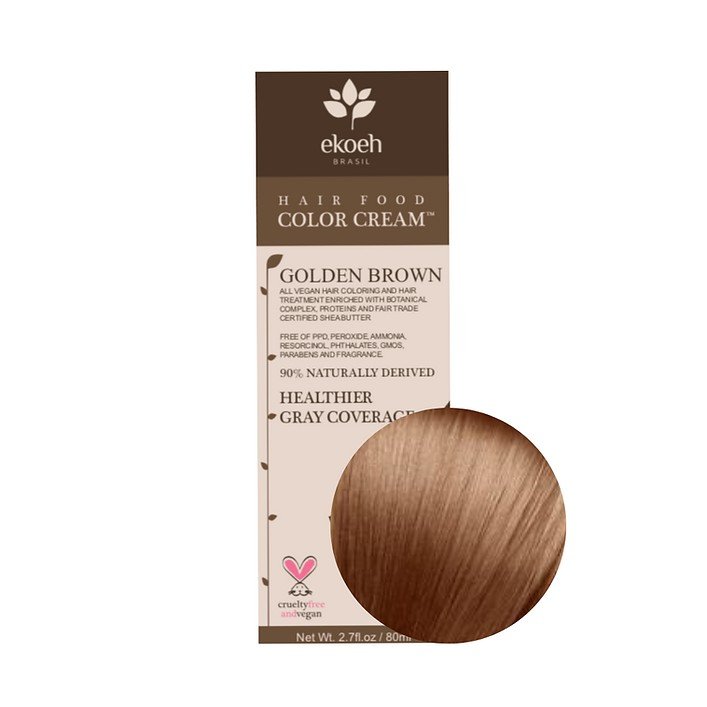 Ekoeh Brasil Hair Color Cream Golden Brown 2.7 fl oz (80ml) Liquid