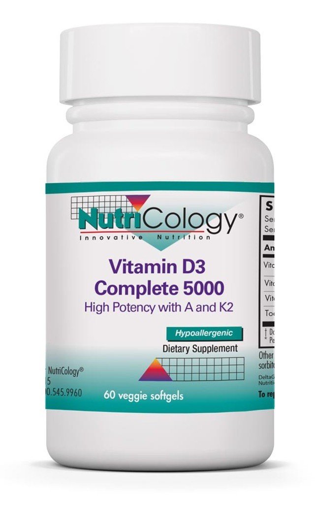 Allergy Research Group Vitamin D3 Complete Daily Balance with A and K2 120 Softgel