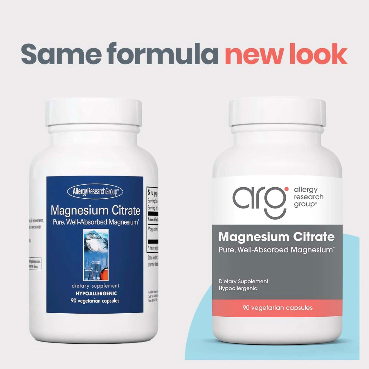Allergy Research Group Magnesium Citrate Pure, Well-Absorbed Magnesium 90 VegCap