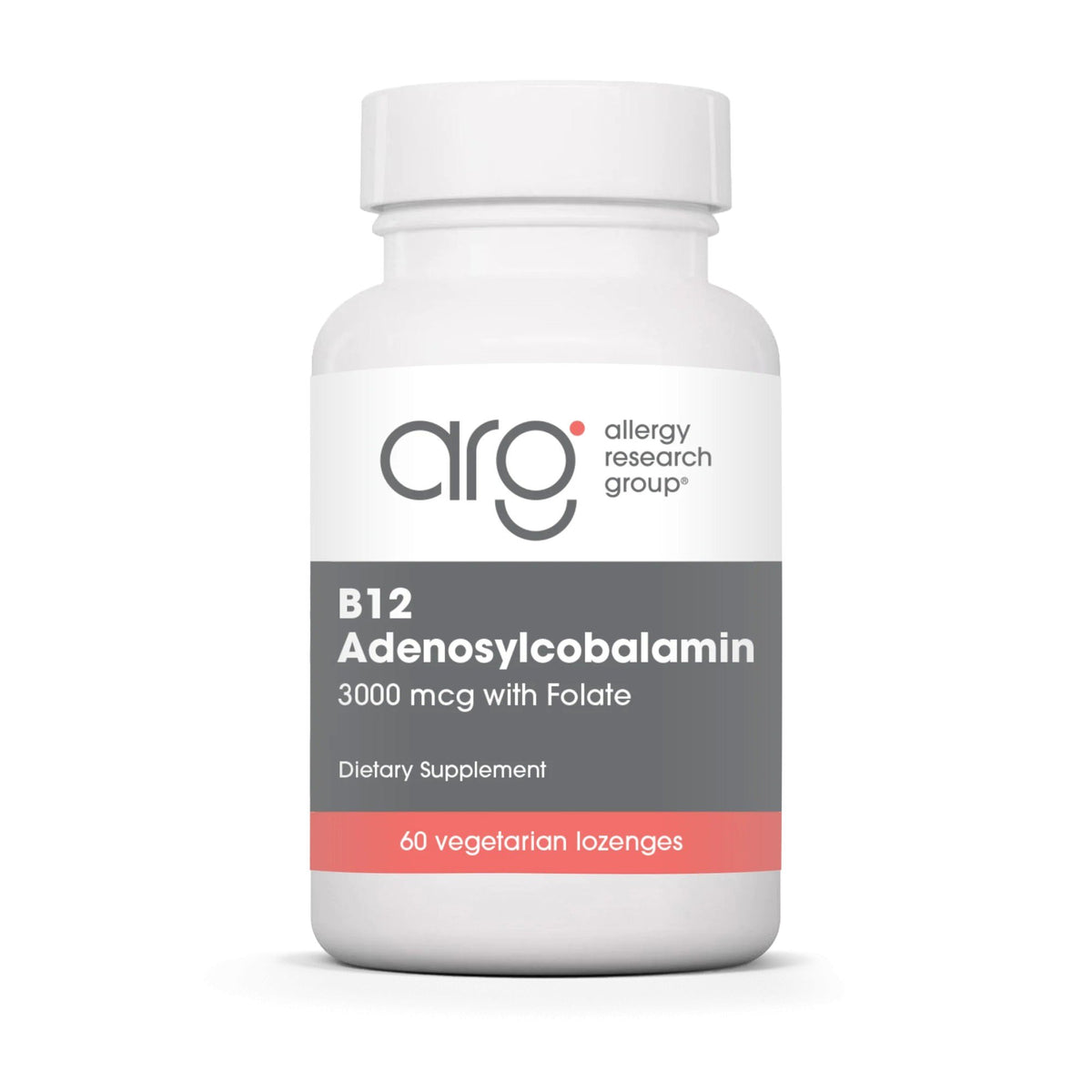 Allergy Research Group B12 Adenosylcobalamin 3000 g with Folic Acid 60 Vegaetarian Lozenges
