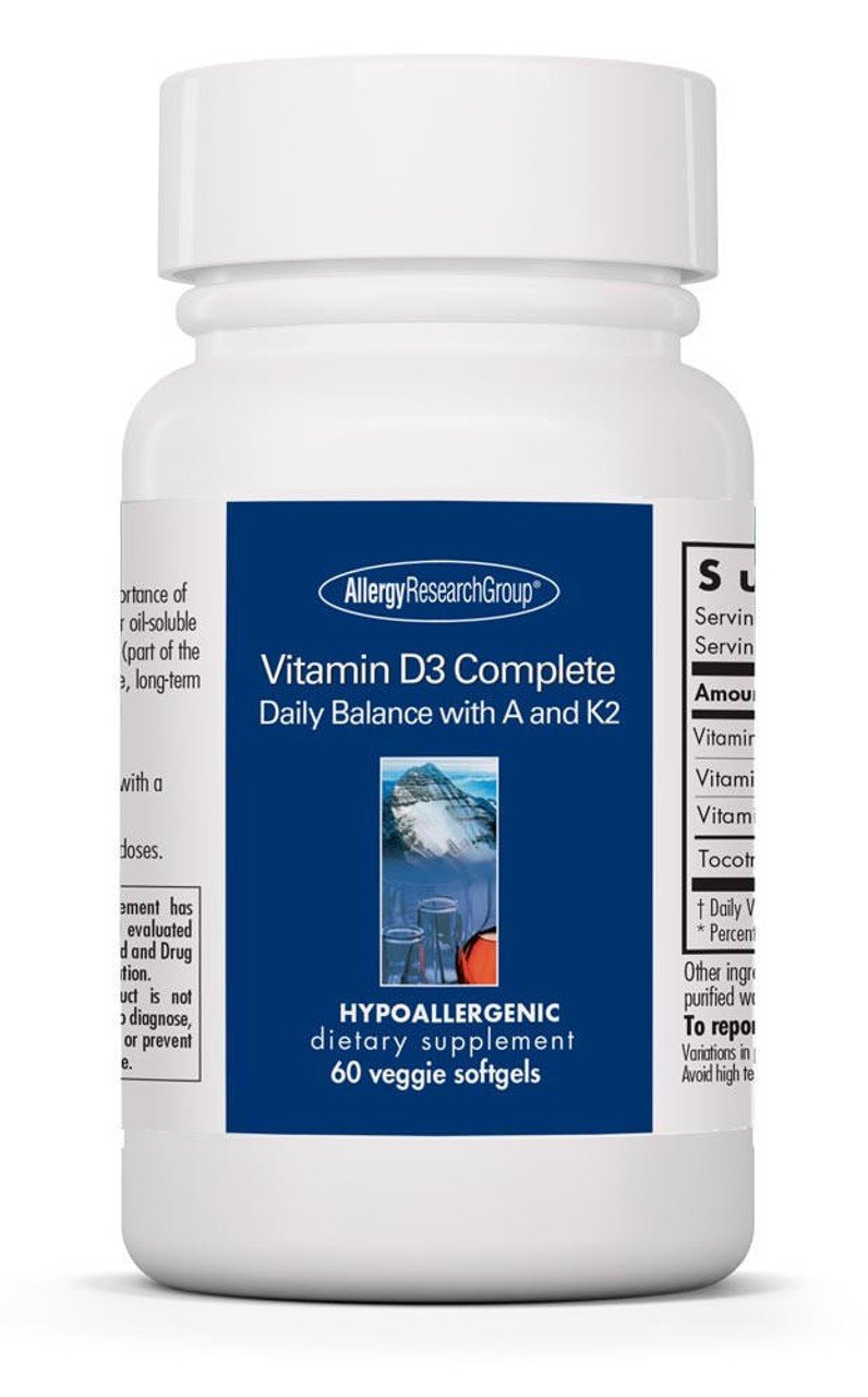 Allergy Research Group Vitamin D3 Complete Daily Balance with A and K2 60 Softgel