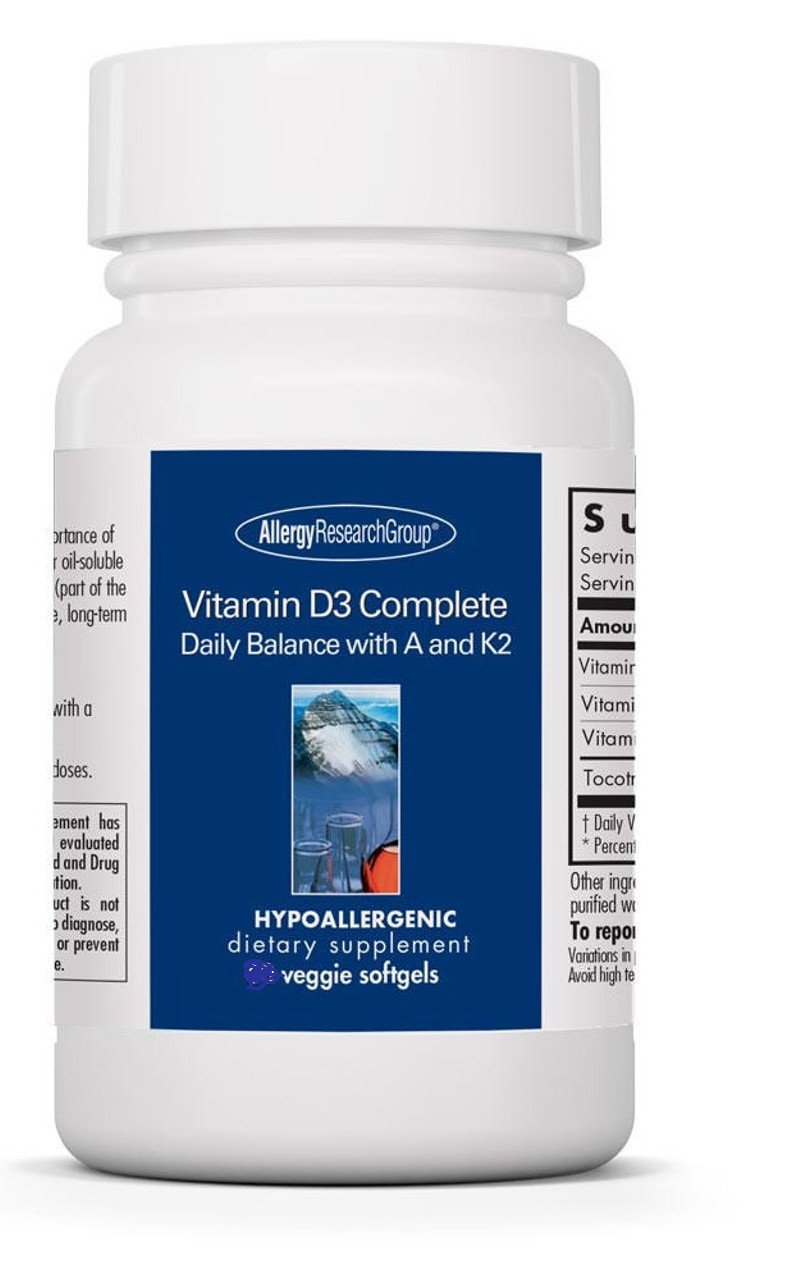 Allergy Research Group Vitamin D3 Complete Daily Balance with A and K2 120 Softgel