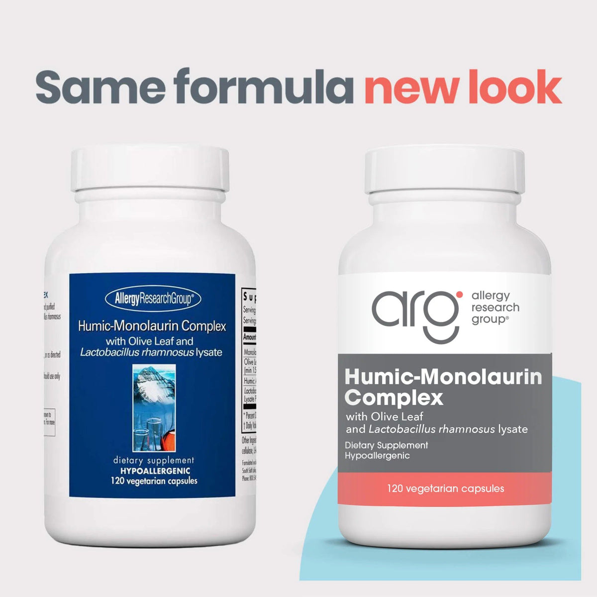 Allergy Research Group Humic-Monolaurin Complex with Olive Leaf and Russian Choice Immune 120 VegCap