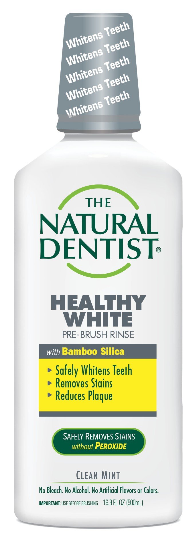 Natural Dentist Healthy White Whitening Pre Brush Rinse Clean Mint 16.9 oz Liquid