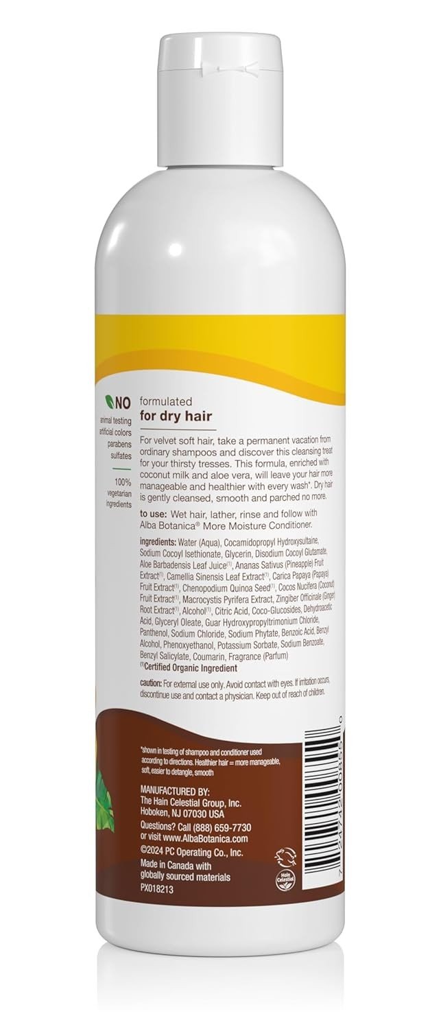 Alba Botanica More Moisture Shampoo - Coconut Milk 12 fl. oz. Liquid