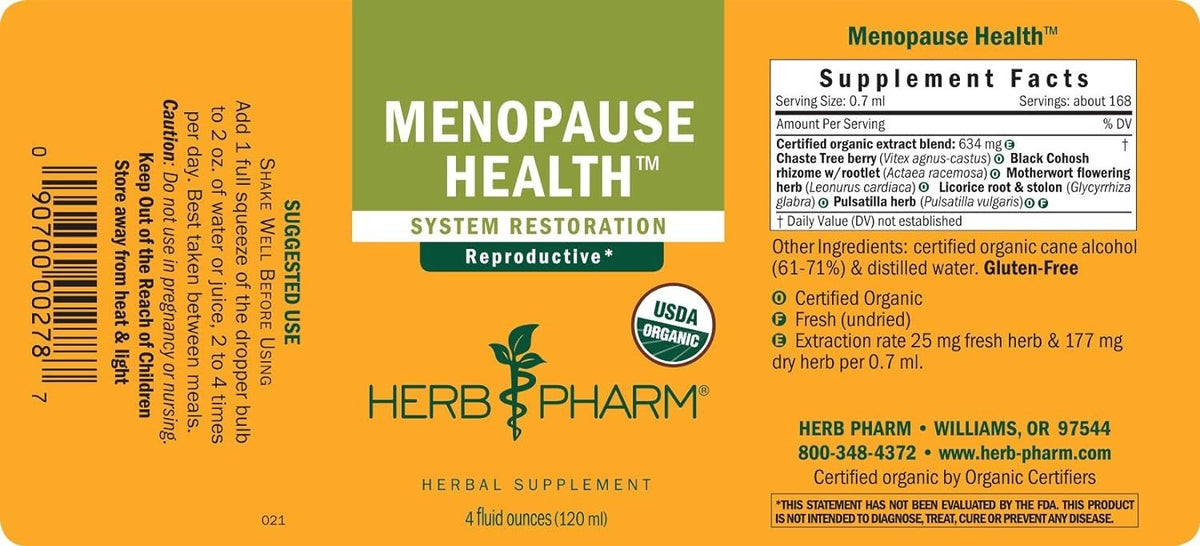 Herb Pharm Menopause Health 4 oz Liquid