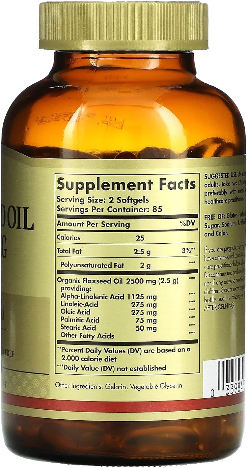 Solgar Flaxseed Oil 1250 mg 170 Softgel