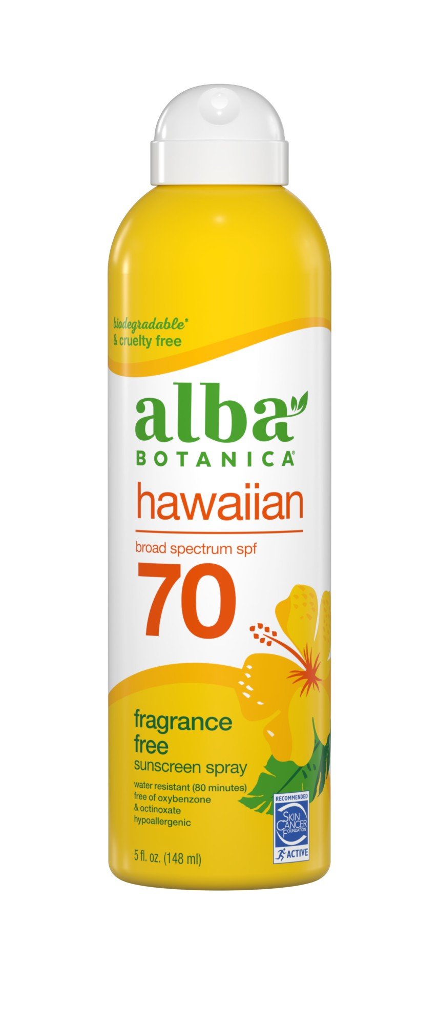 Alba Botanica SPF 70 Spray Water Resistant Sunscreen 6 oz Spray