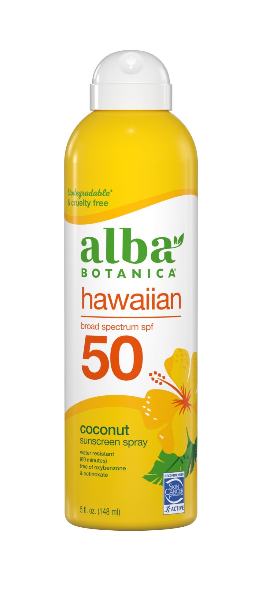 Alba Botanica Hawaiian  Spray Sunscreen SPF50 Coconut 6 oz Spray