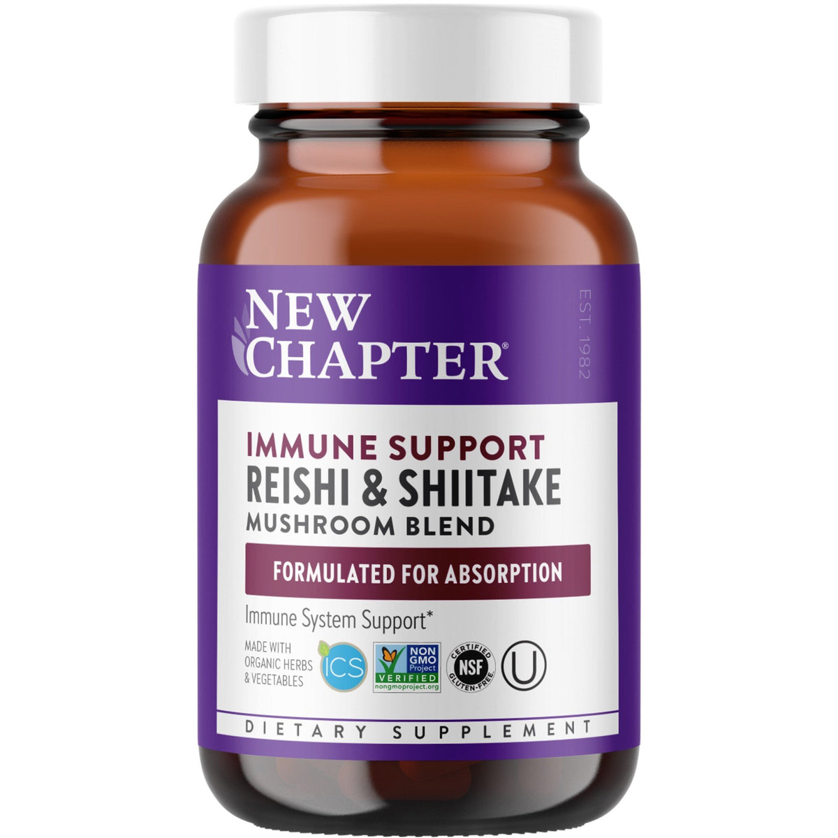 New Chapter Immune Support: Reishi &amp; Shiitake Mushroom Blend 60 Capsule