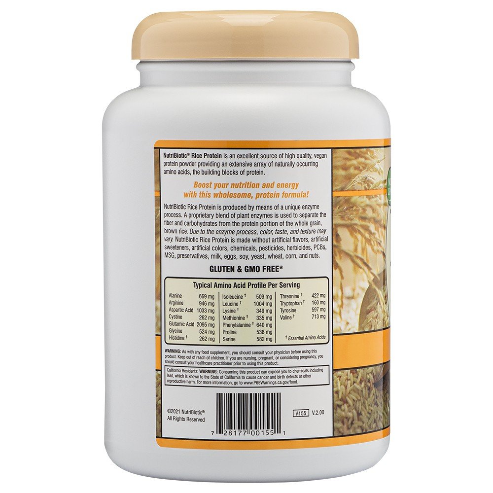 Nutribiotic Rice Protein, Vanilla 21 oz Powder