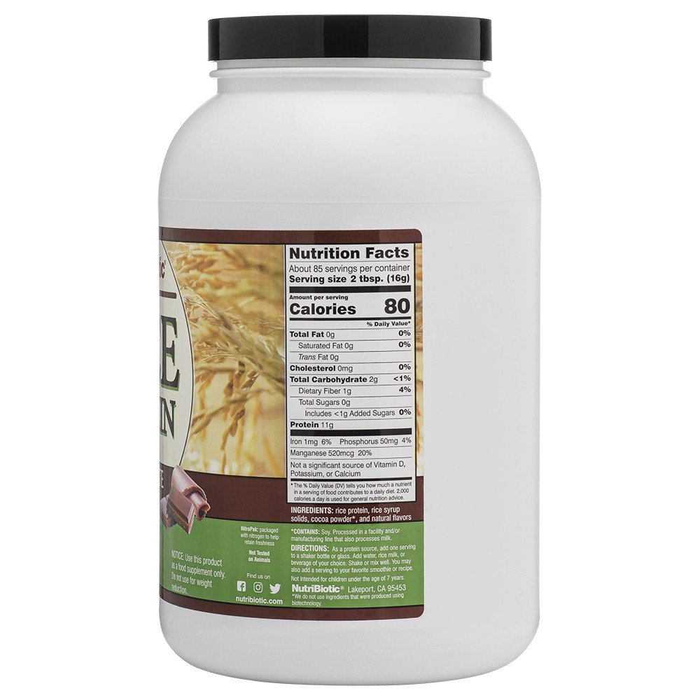 Nutribiotic Rice Protein Chocolate 3 lb Powder