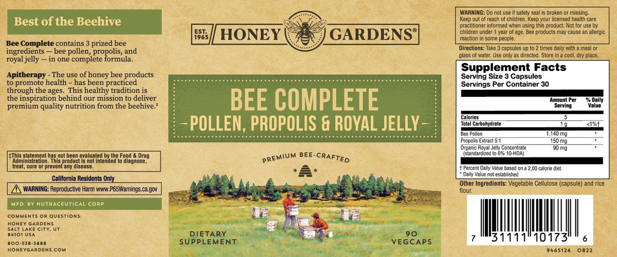 Montana Big Sky Bee Complete  Pollen, Royal Jelly &amp; Propolis 90 Capsule