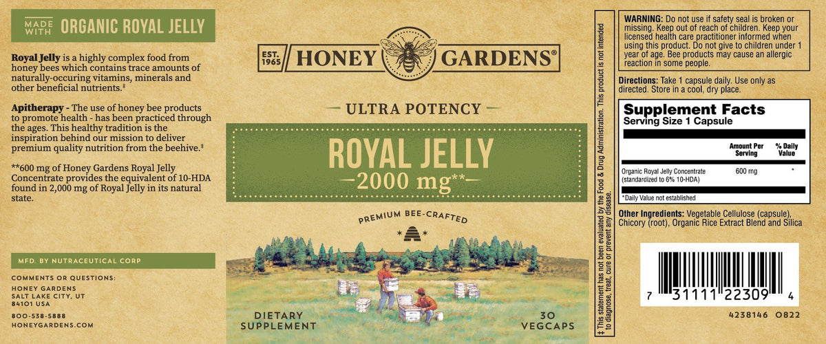 Honey Gardens Royal Jelly 2000mg 30 Capsule