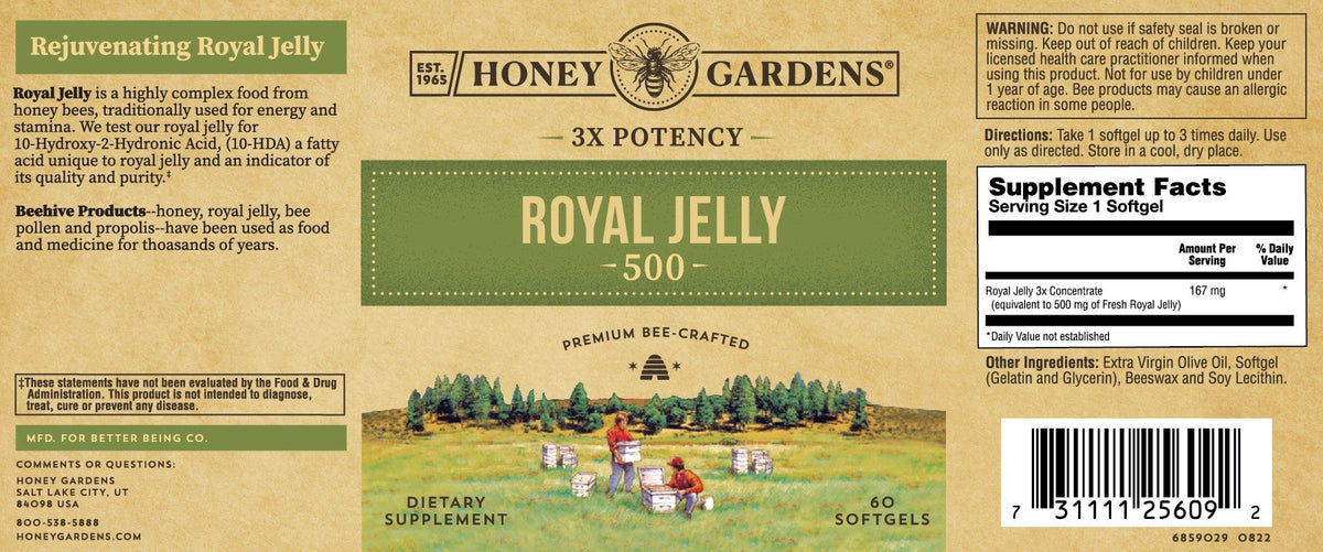 Honey Gardens Royal Jelly 500mg 60 Softgel