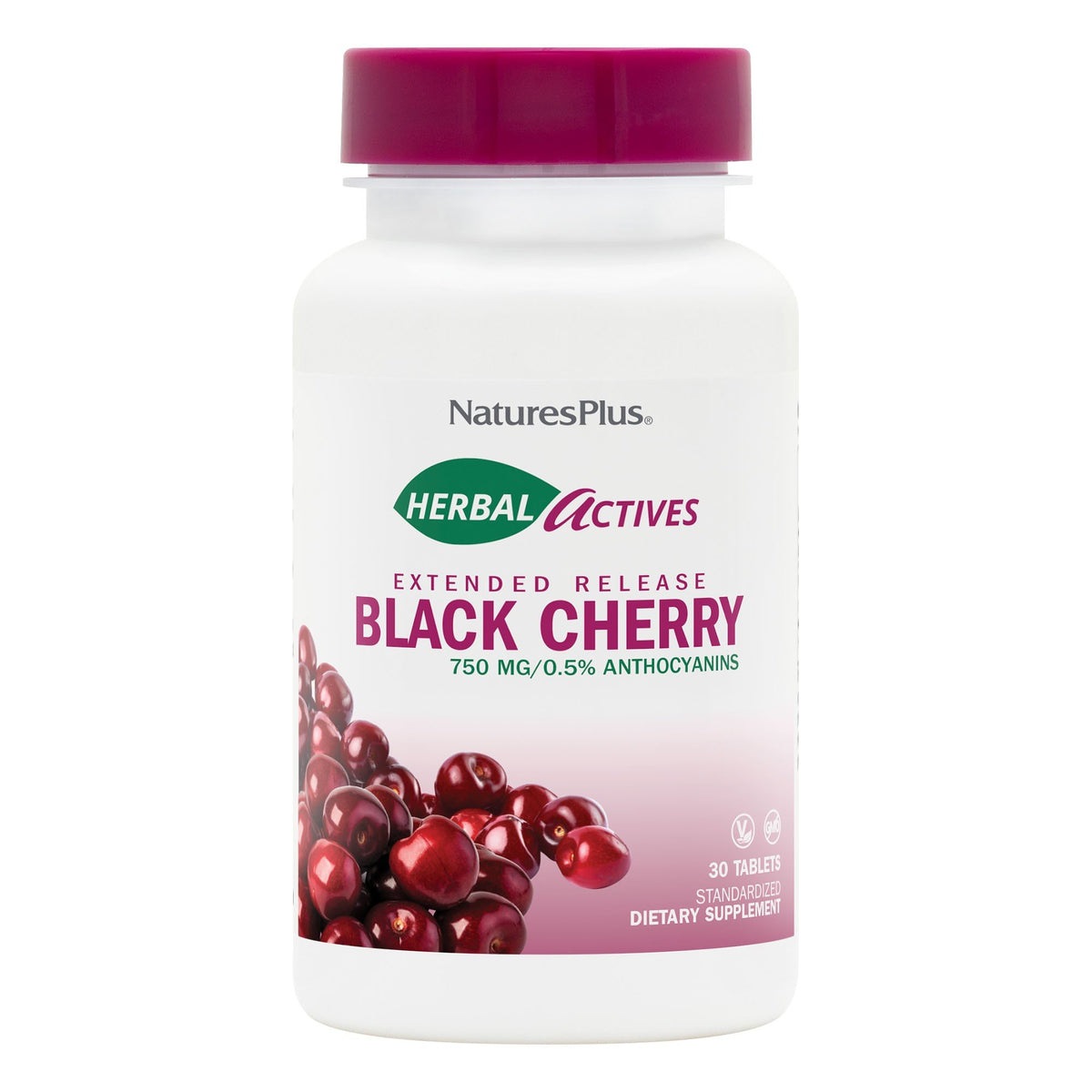 Nature's Plus Herbal Actives Black Cherry Extended Release Tablets 30 Vegetarian Tablet