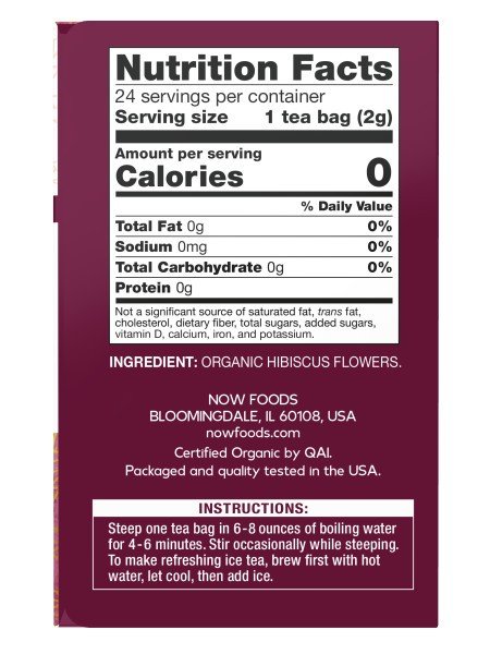 Now Foods Organically Hip Hibiscus Tea 24 Bag