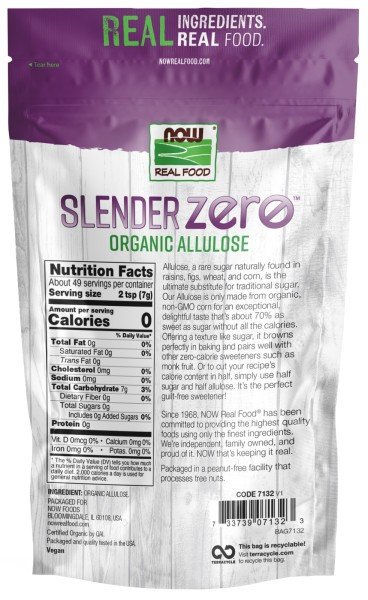 Now Foods Slender Zero Organic Allulose 12 oz Powder