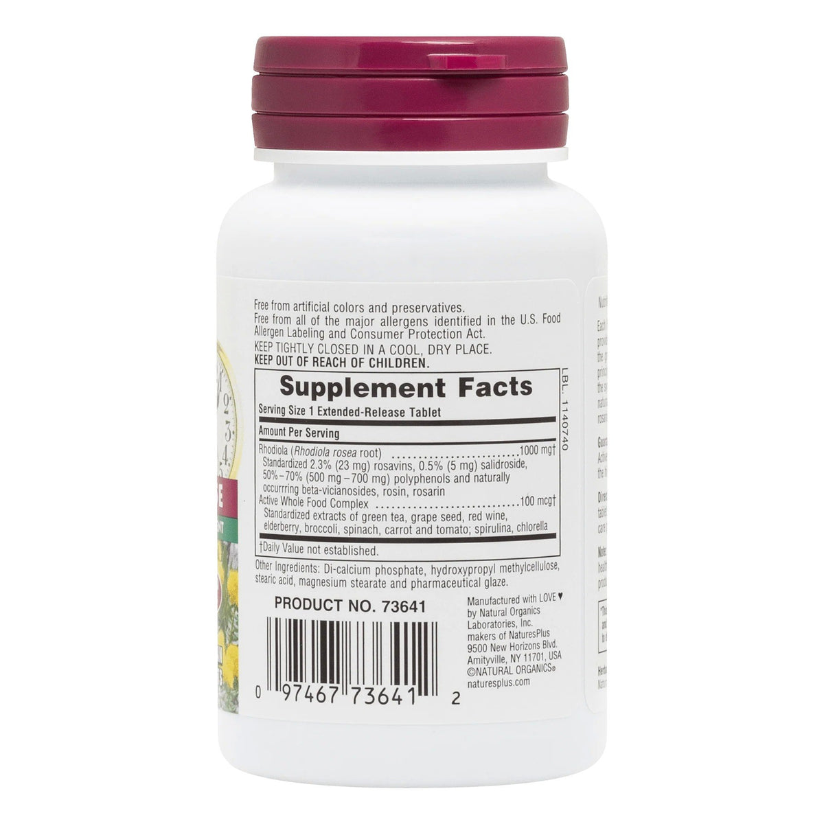 Nature's Plus Rhodiola Herbal Active T/R 30 Tablet