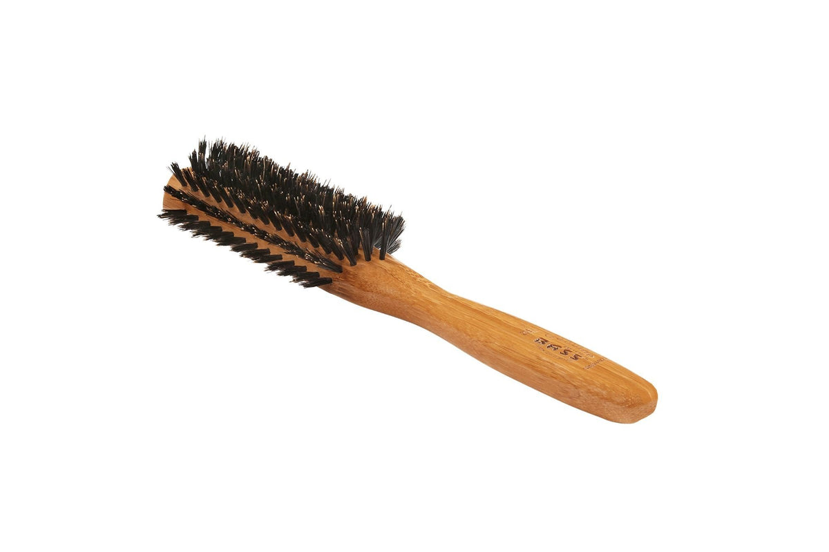 Bass Brushes Classic Half Round Style 100% Natural Boar Bristles Light Wood Handle 1 Brush