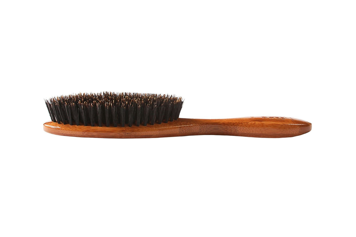 Bass Brushes Full Oval Extra Firm  100% Natural Boar Bristles Dark Bamboo Handle 1 Brush