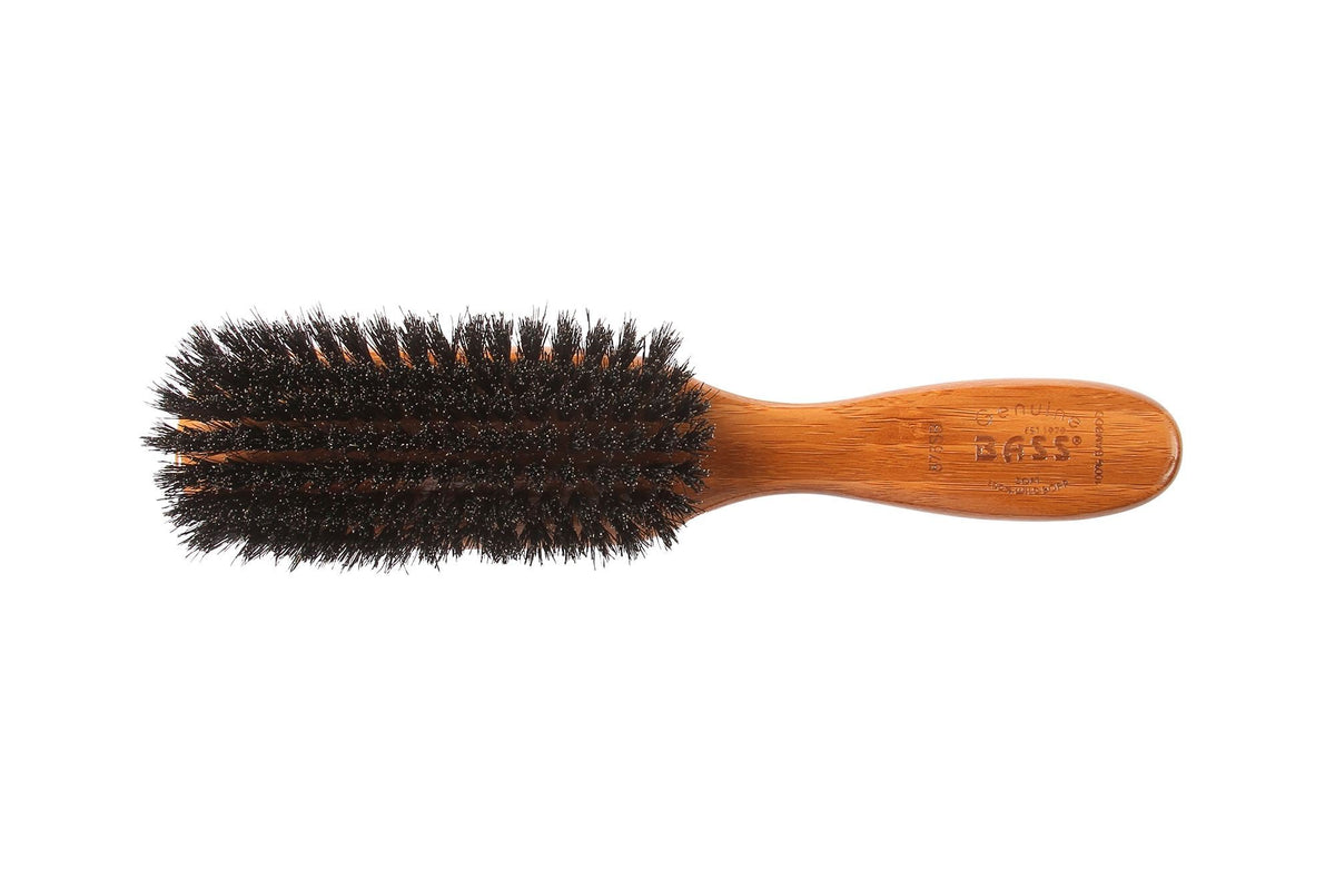 Bass Brushes Semi Oval Hairbrush with  100% Soft Boar Bristles 1 Brush