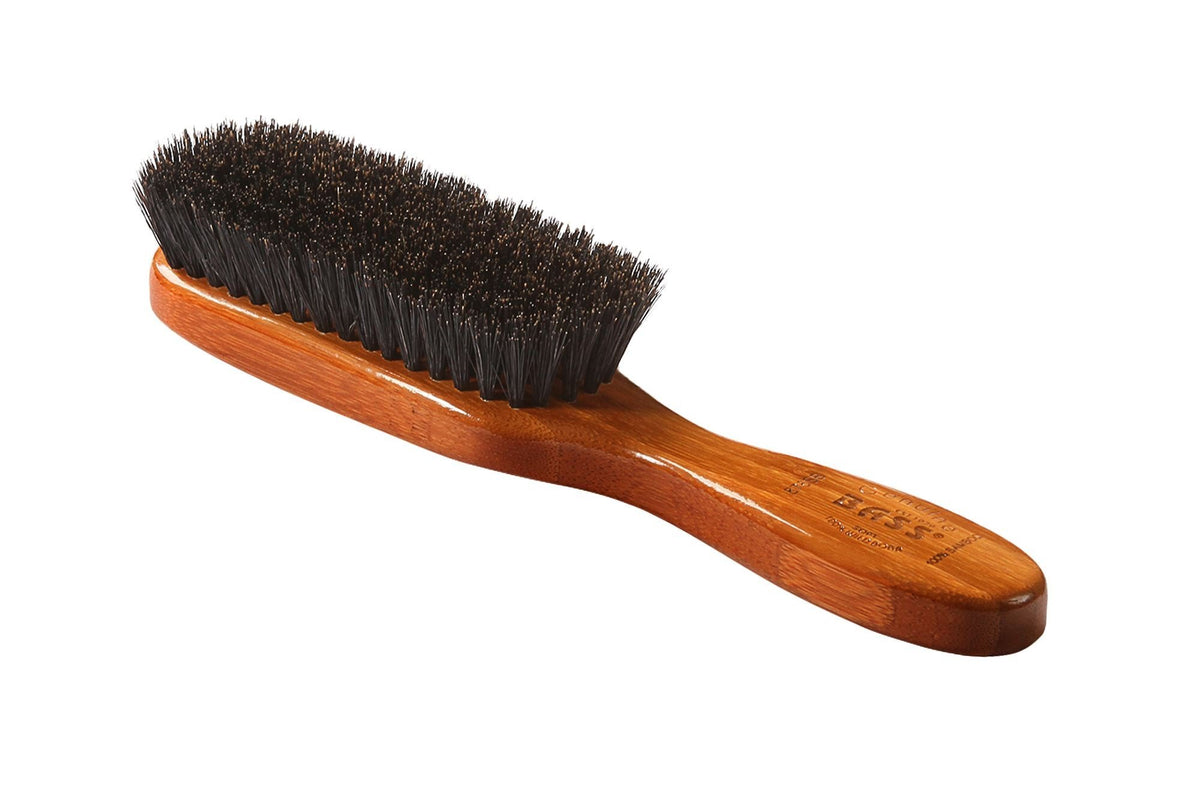Bass Brushes Semi Oval Hairbrush with  100% Soft Boar Bristles 1 Brush