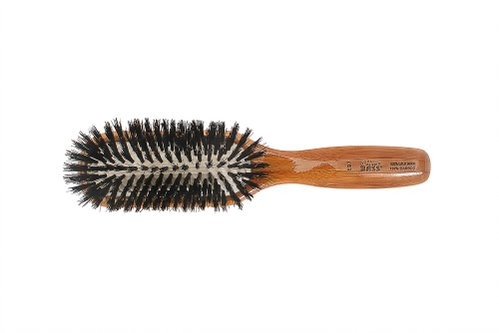 Bass Brushes Professional Style Cushion Hairbrush 100% Wild Boar Light Wood Handle 1 Brush