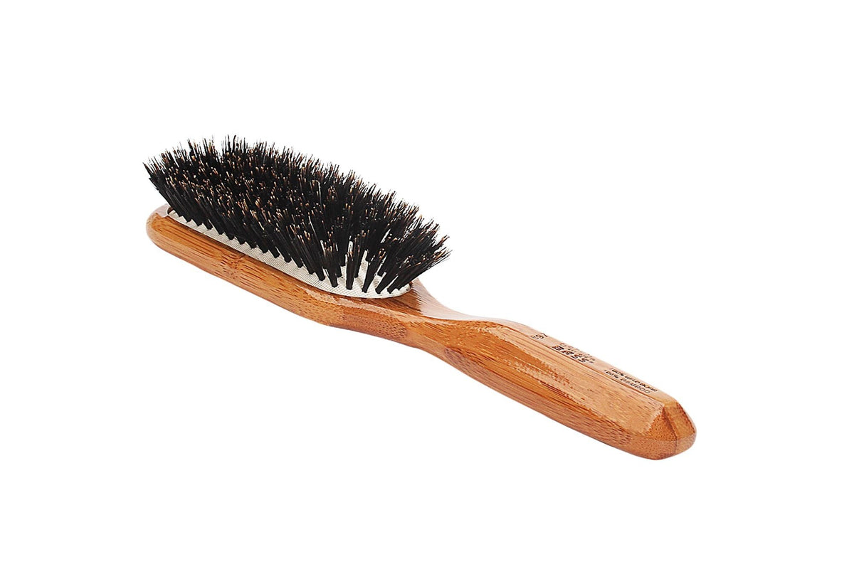 Bass Brushes Professional Style Cushion Hairbrush 100% Wild Boar Light Wood Handle 1 Brush