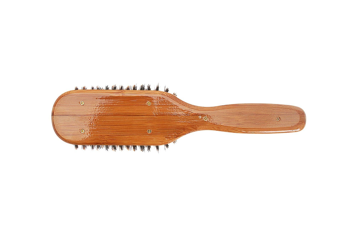 Bass Brushes Professional Style Cushion Hairbrush 100% Wild Boar Light Wood Handle 1 Brush