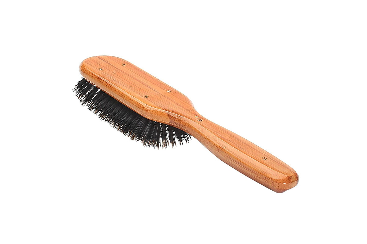 Bass Brushes Professional Style Cushion Hairbrush 100% Wild Boar Light Wood Handle 1 Brush