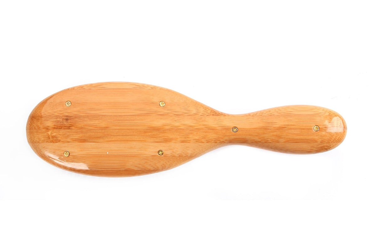 Bass Brushes Purse Size Oval Cushion Nylon Bristle Light Wood Handle 1 Brush
