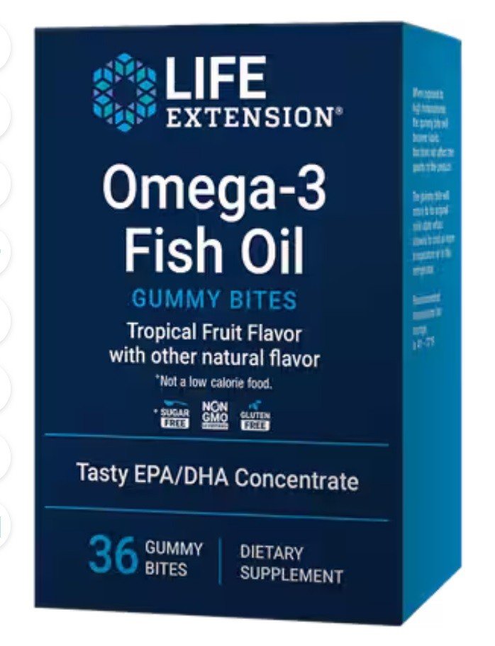 Life Extension Omega -3 Fish Oil Gummy Bites 36 Gummy